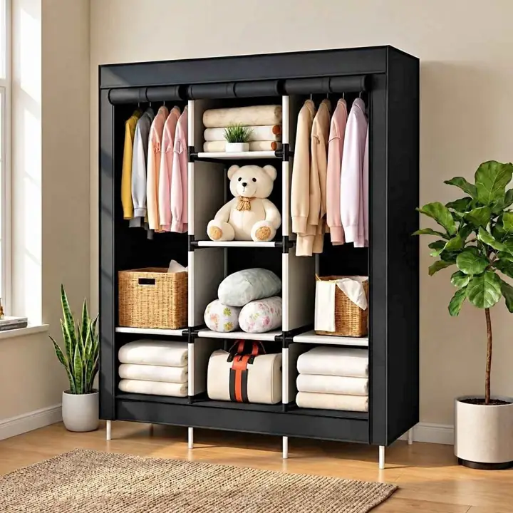 Armario portatil organizador plegable negro (envío gratis )