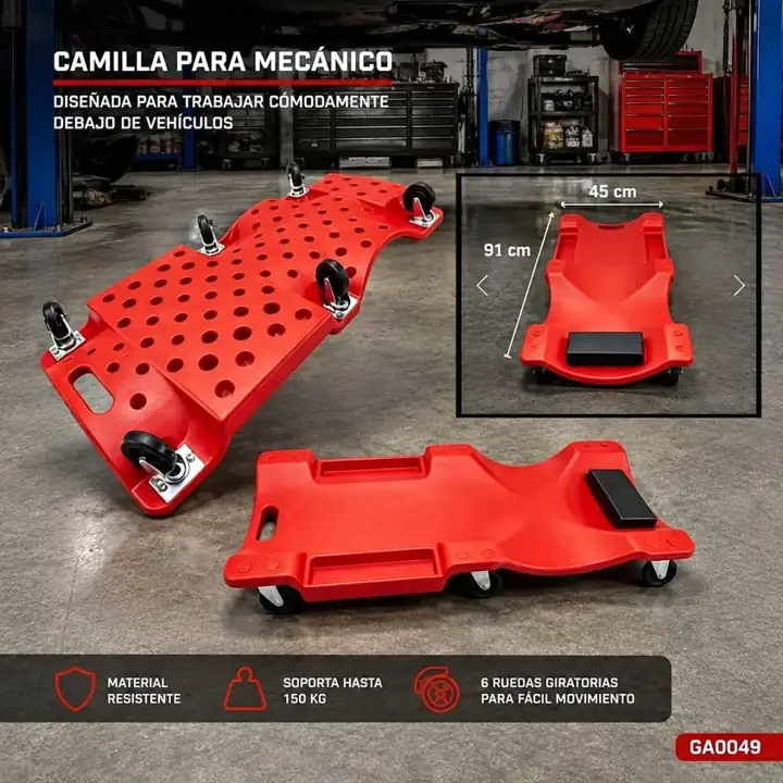 Camilla para mecanico 150kg (envio gratis)