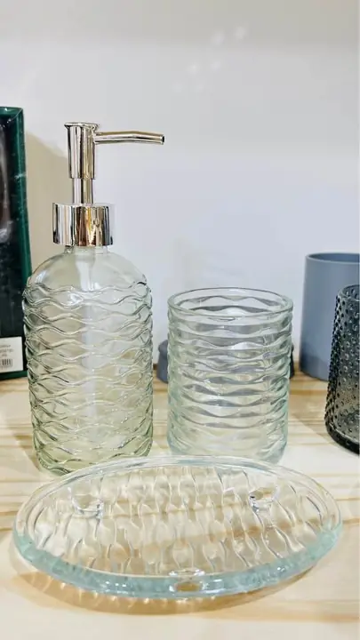 Juego de baño vidrio cristal x3