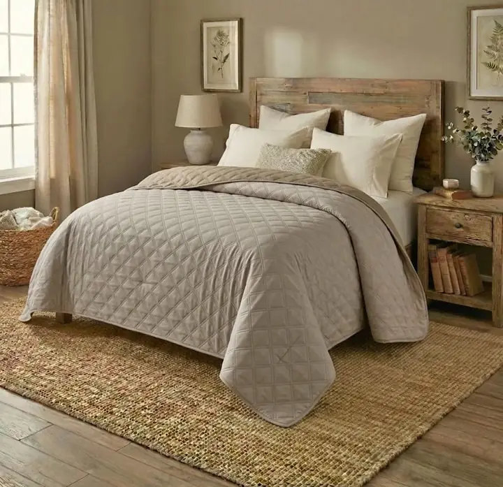 Cubrecama beige queen