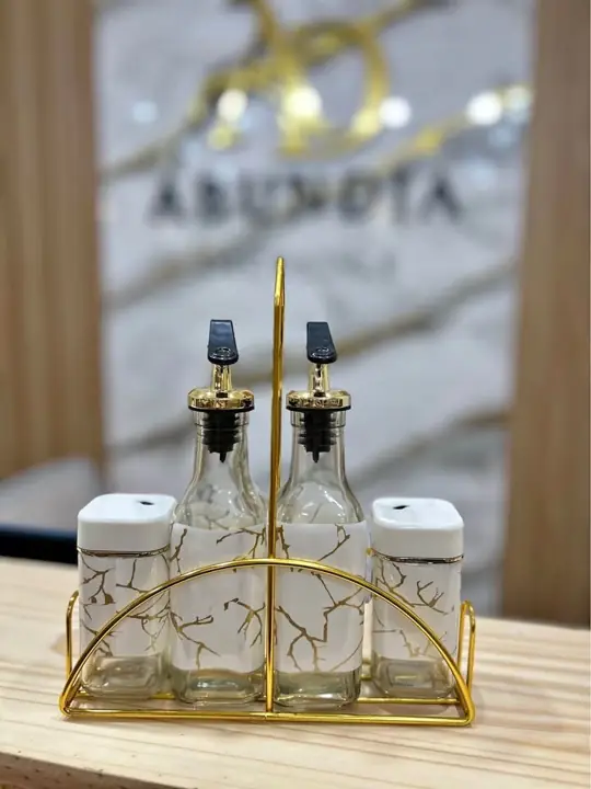 Aceitero, vinagrero, salero y pimentero