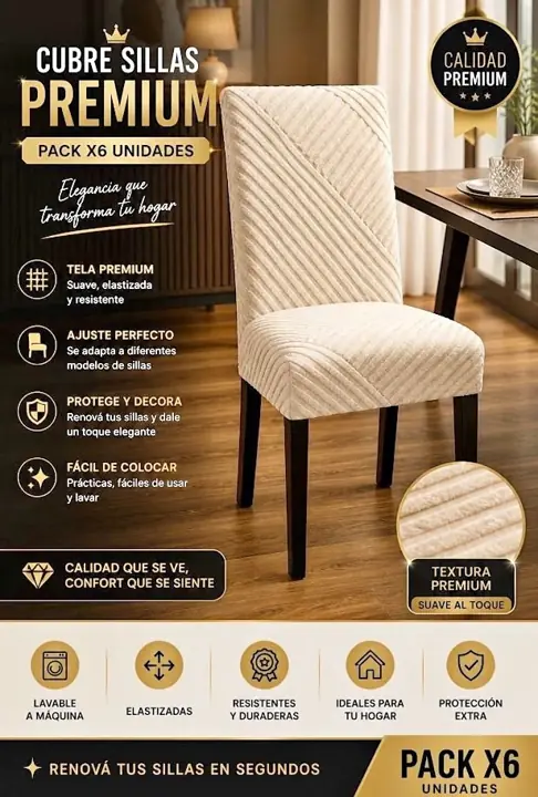 Funda sillas x 6 unidades