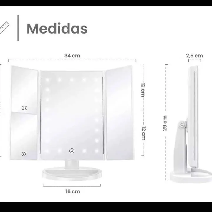 Hermoso Espejo de maquillaje Luz LED giratorio táctil usb súper promo oferta!