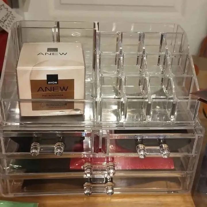Organizador de maquillaje de acrílico DOBLE (con fallas) ver fotos
