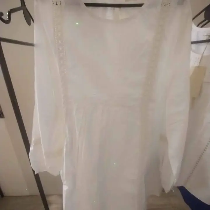 Hermoso Vestido blanco amplio XL 100por ciento algodón