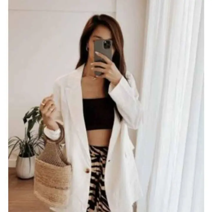 Blazer de lino en súper promo! naranja y blanco natural