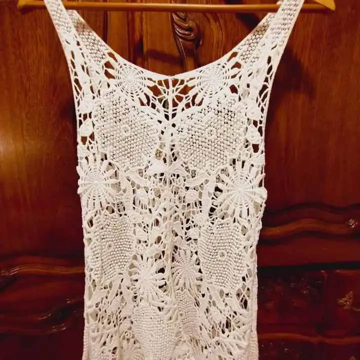 Blusa crochet blanca playera