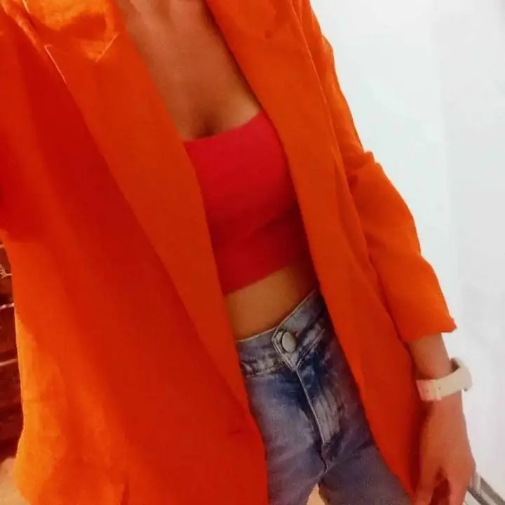 Maxi blazer de lino naranja oferta!