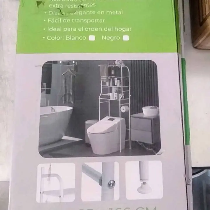 Organizador de baño de metal reforzado. Color blanco y negro super promo oferta hoy!
