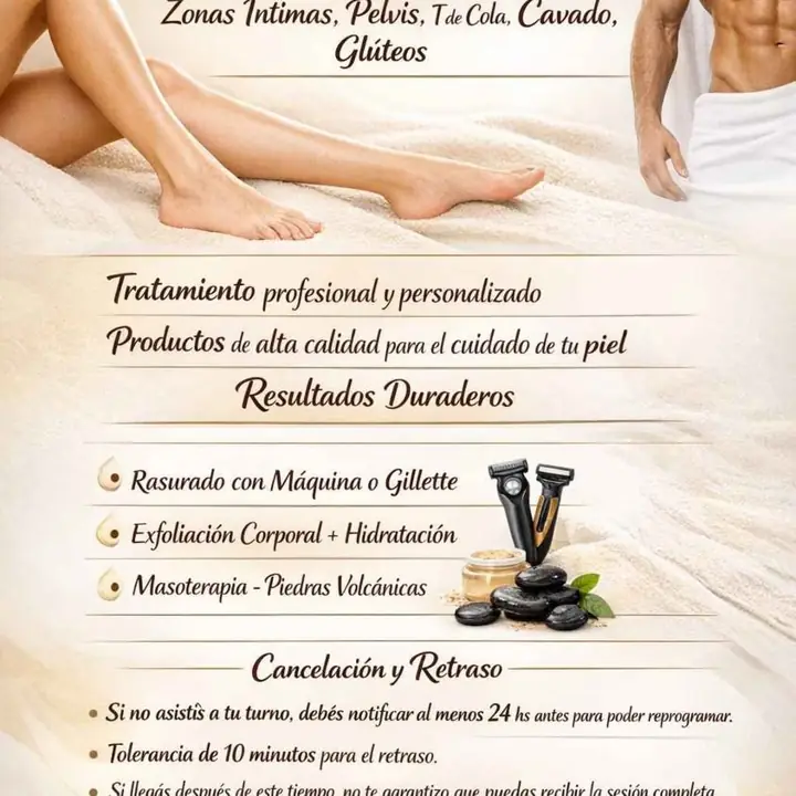 Depilación y masoterapia