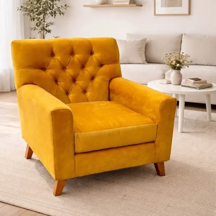 Sillon premium nuevo capitone pana lavable stock