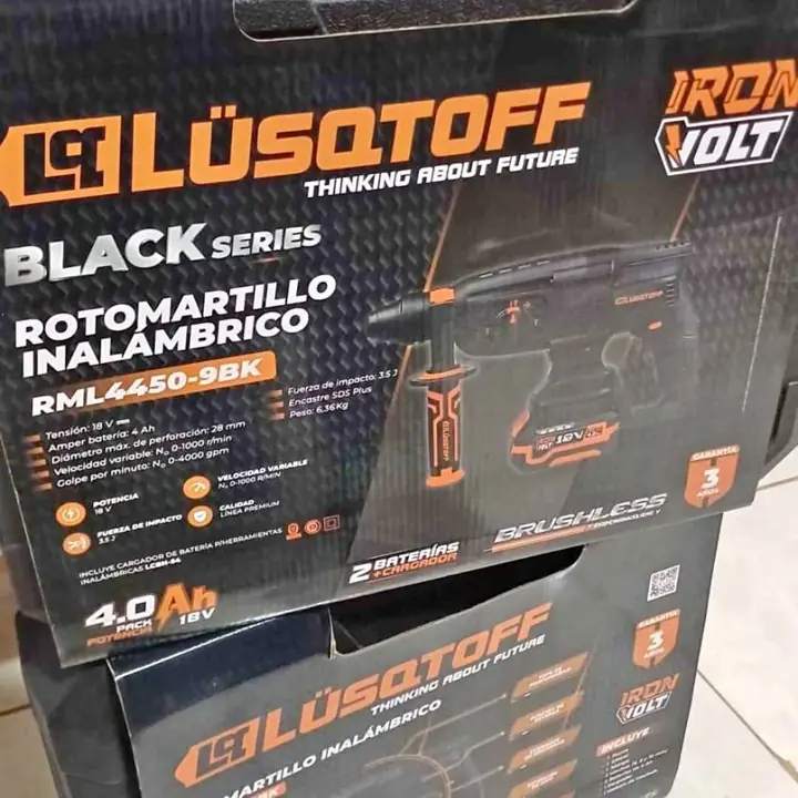 Rotomartillo lusqtoff inalambrico bat 4.0ah cargador completo con maletin