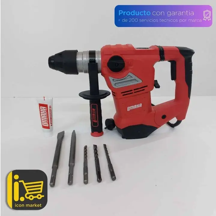 Rotopercutora taladro 36mm - martillo demoledor 1800w de Potencia +maletin +