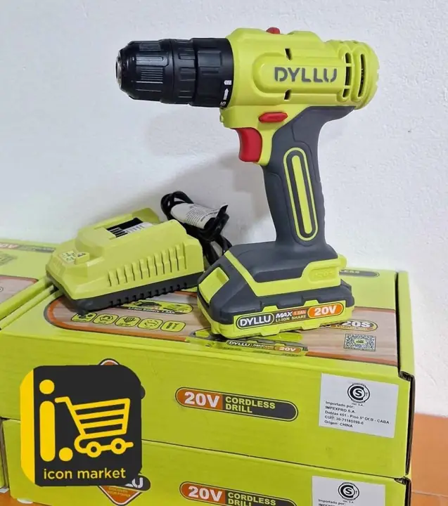 Taladro atornillador 10mm (sin percutor ) 35nmetro. + Batería + cargador Dyllu