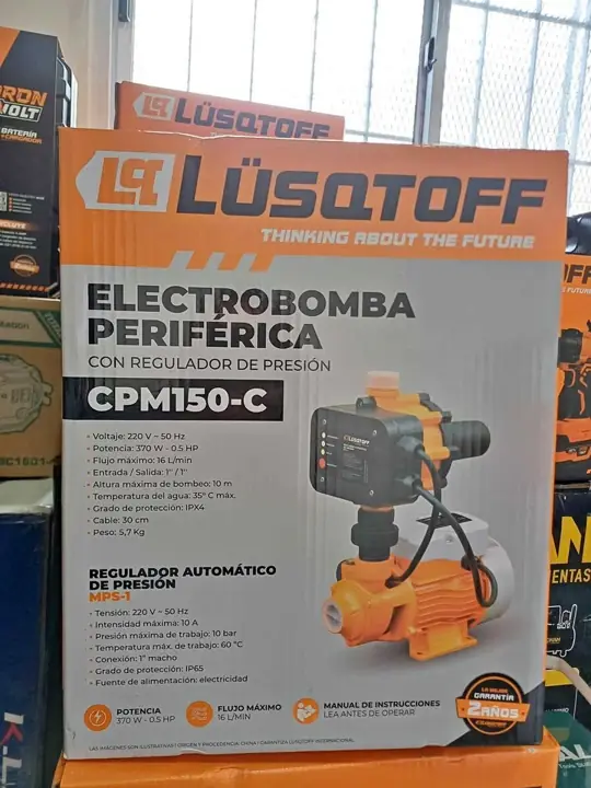 Bomba Periferica 1/2HP + Regulador de Presión LUSQTOFF