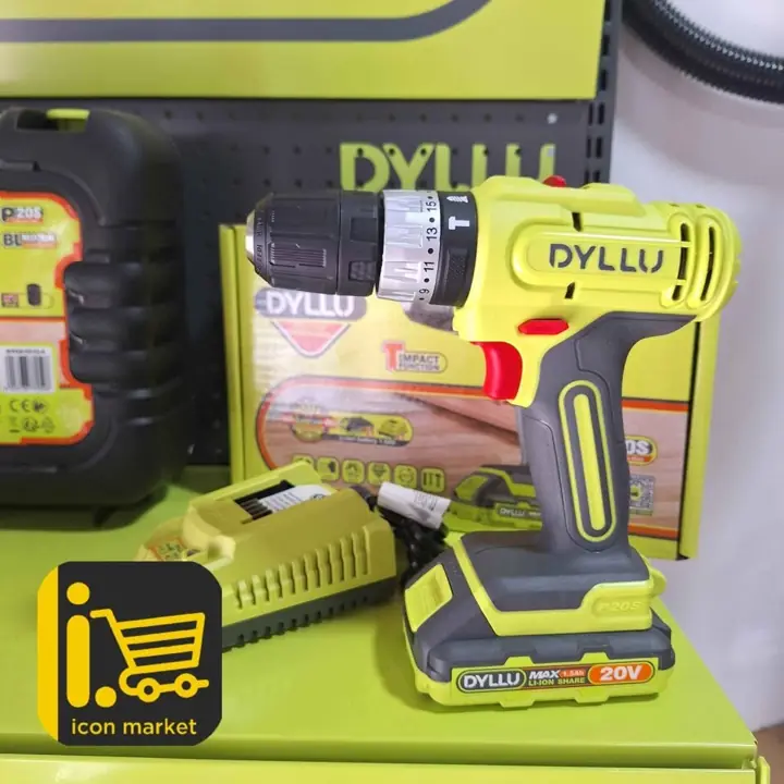 Taladro atornillador percutor 10mm 35nmetro + Batería + cargador Dyllu