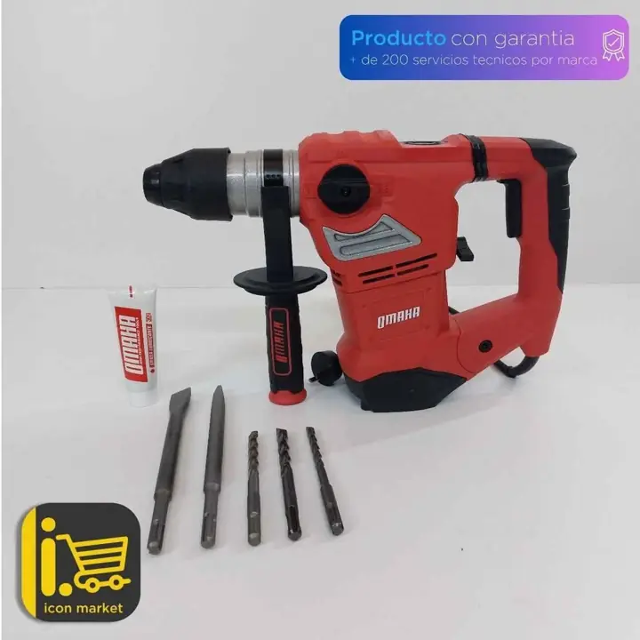 Rotomartillo taladro percutor 36mm 1800w + mechas + maletín