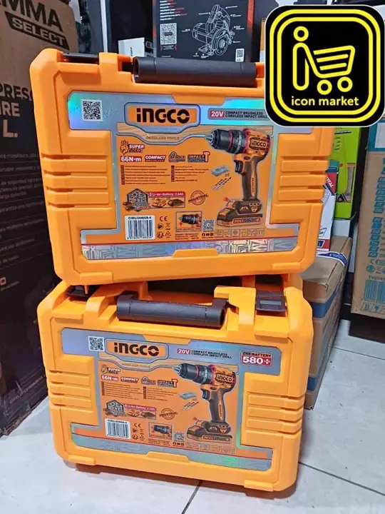 Taladro Atornillador Percutor 20v 66nm completo 2 baterías 2.0Ah cargador maletin garantía