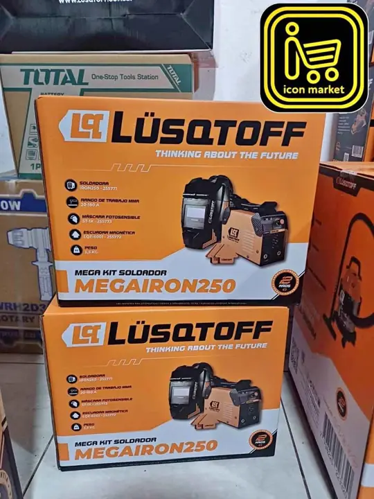 Soldadora Inverter 180A + Mascara Fotosensible + 2 Escuadras MegaIron250 LUSQTOFF