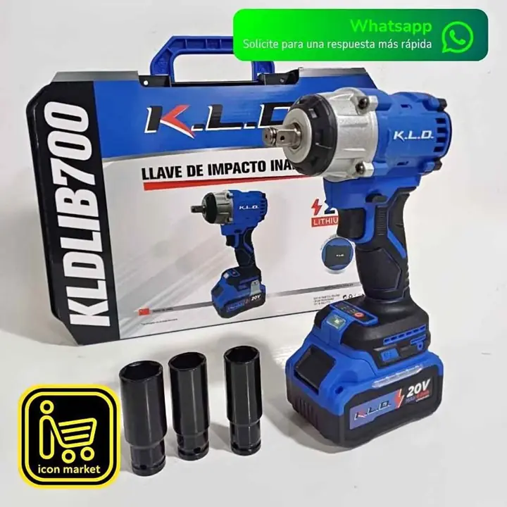 Llave de Impacto Inalámbrica KLD 20V Brushless 700Nm + Batería 4Ah + Cargador + Maletín