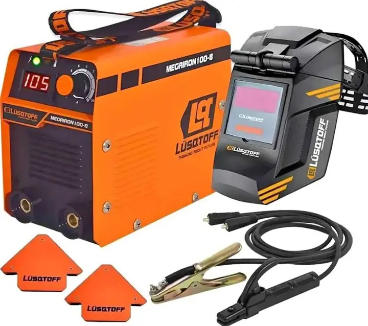 Soldadora Inverter 105A + Máscara Fotosensible + 2 Escuadras MegaIron100-8 LUSQTOFF