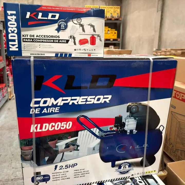 Compresor de aire 50litros KDL + kit kdl $249.000