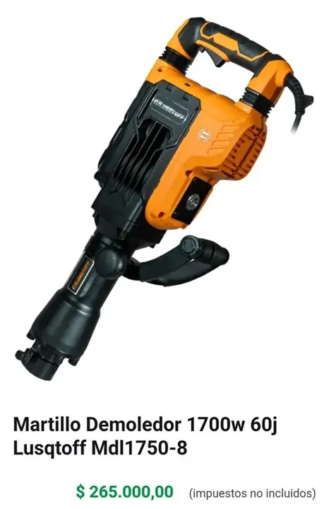 Martillo Demoledor 1700w 60j Lusqtoff Mdl1750-8