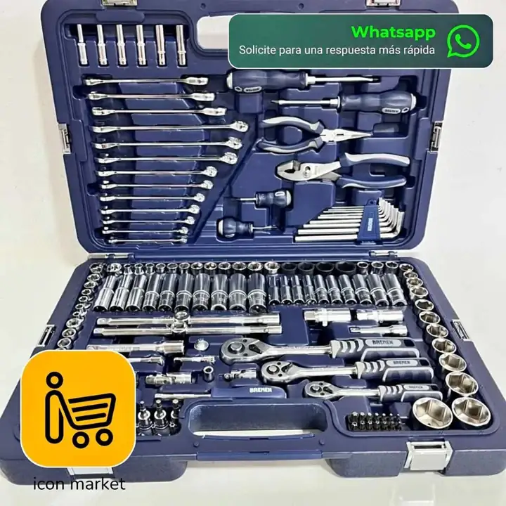 Juego de Bocallaves BREMEN Mechaniker – 160 Piezas Modelo 8010 Encastres 1/4″, 3/8″ y 1/2″
