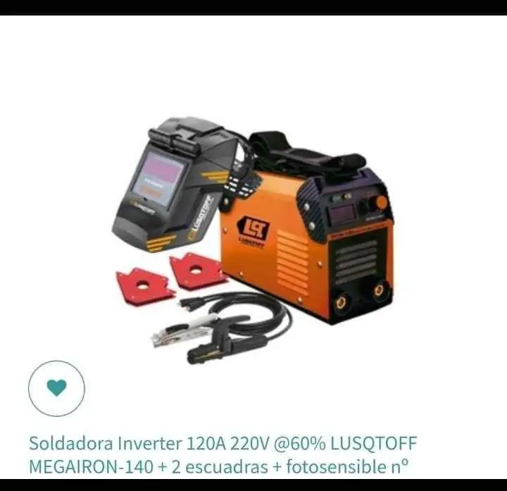 Soldadora Inverter iron-140 120A 220v Lusqtoff display digital + Mascara fotosensible