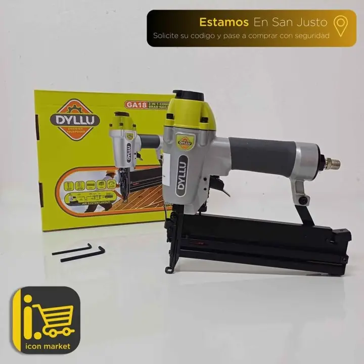 Clavadora engrapadora Neumática 2 en 1 para Clavos y Grapas DYLLU GA18