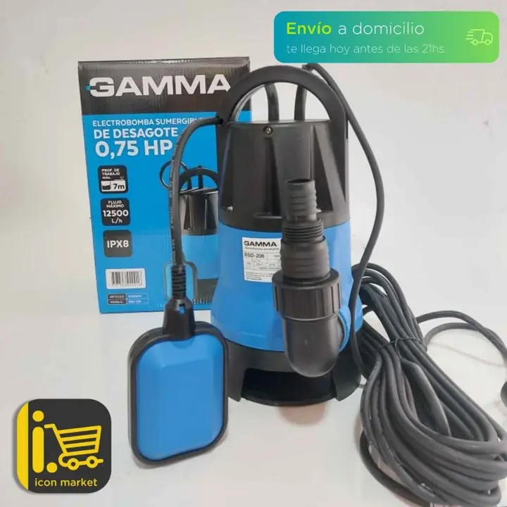 Bomba sumergible de desagote - 0.75hp - 12.500 L/hora