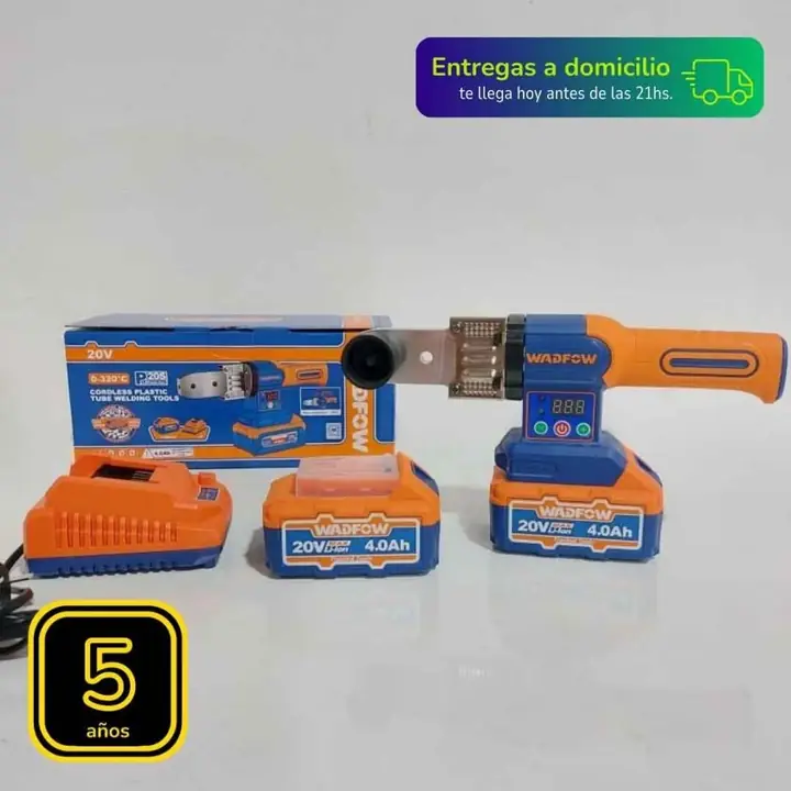 Termofusora inalámbrica 20v con 2 baterías 4.0ah + cargador