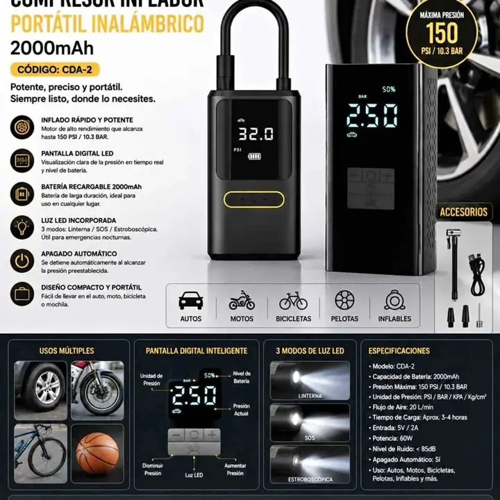 Inflador portatil