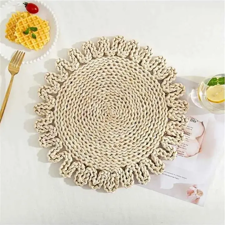 Individual de mesa redondo 38CM X2 yute
