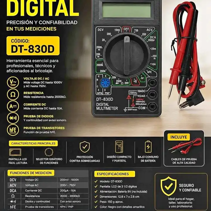 Tester noga digital DT-830D amarillo