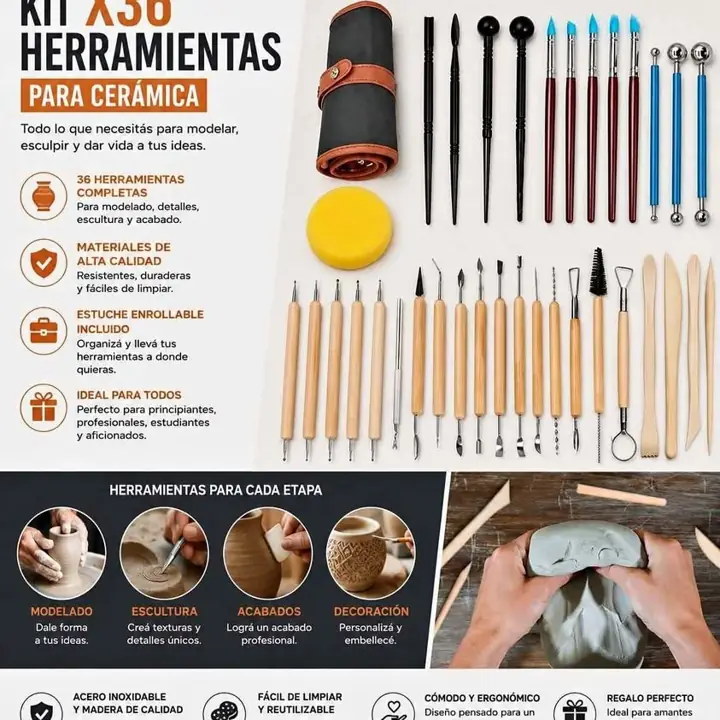 Kit X36 herramientas para ceramica
