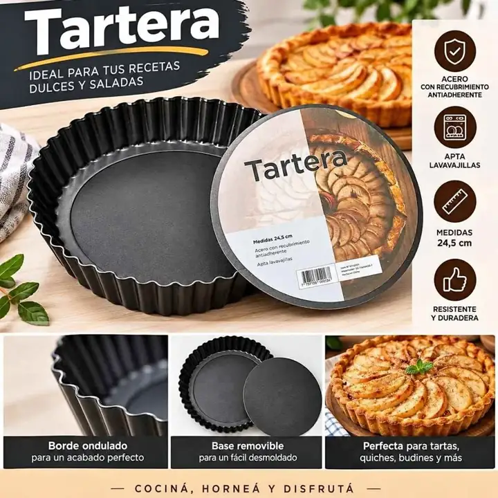 Tartera alta desmontable antiadherente 24 cm
