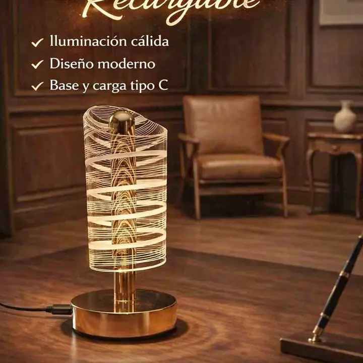 Lampara decorativa recargable marron