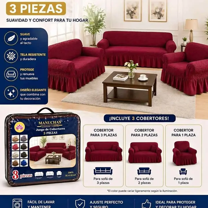 Juego de fundas para sillon 3 piezas beige y gris