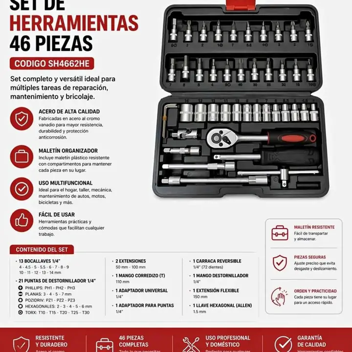 Set de herramientas 46 piezas