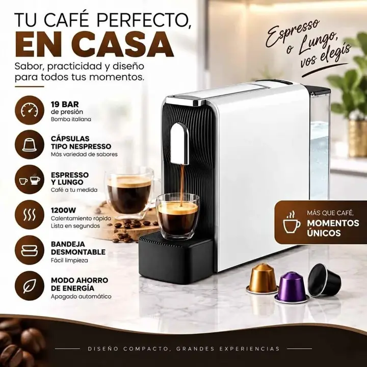 Cafetera de capsulas 550ML 19 bar suono