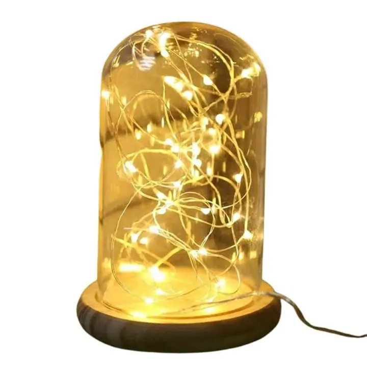 Lampara cupula de cristal con luces LED