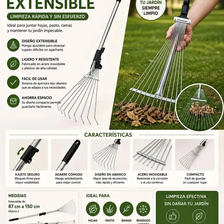 Rastrillo extensible