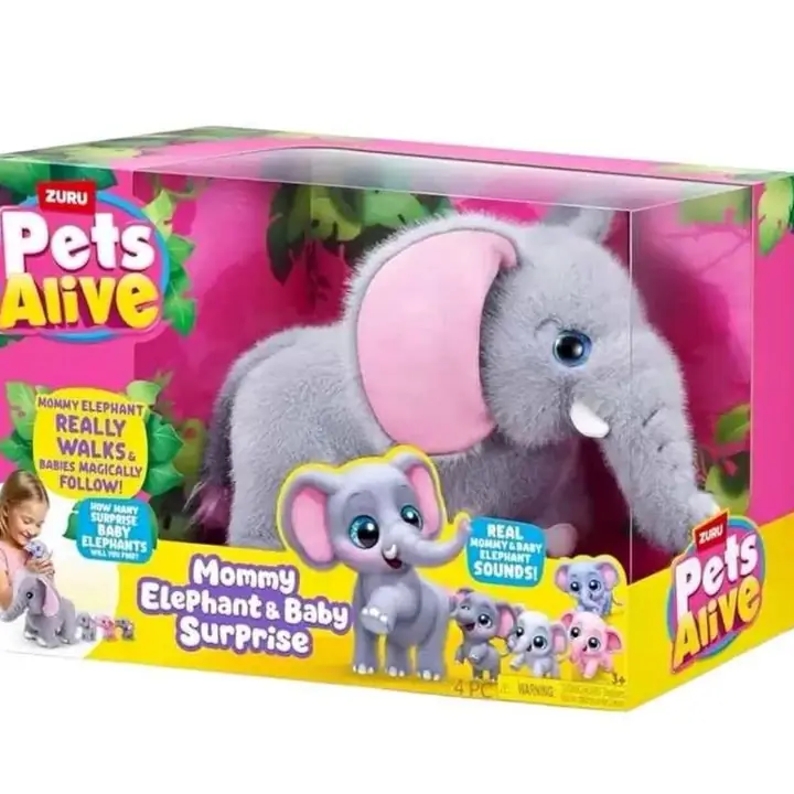 Elefante c/bebes en Movimiento