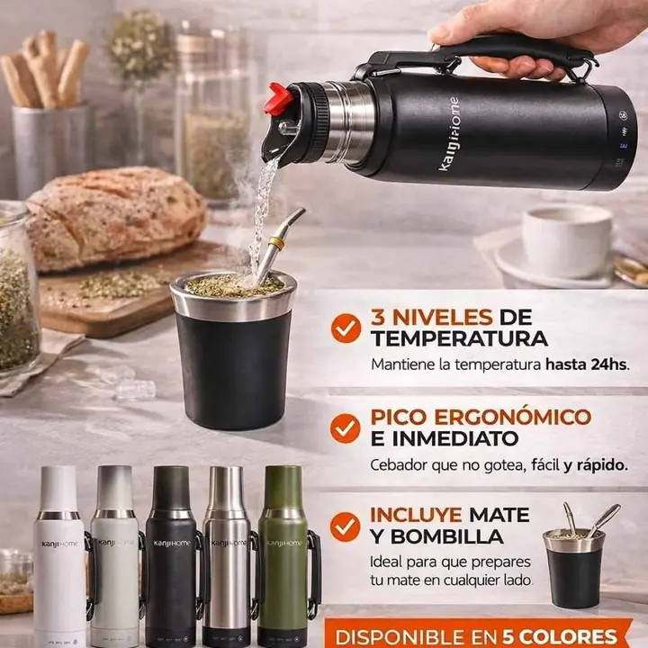 Termo electrico acero inox mate portatil