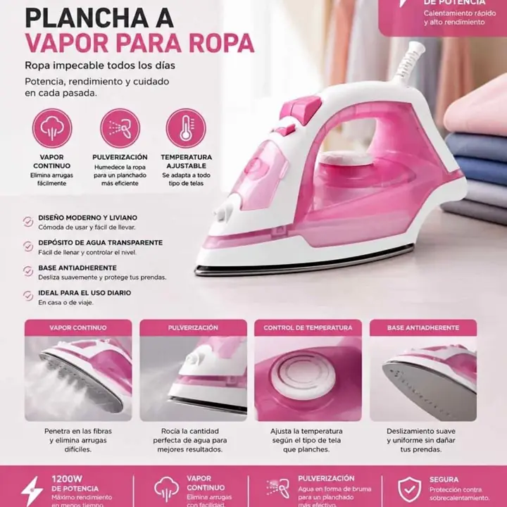 Plancha a vapor 1200W alien tech