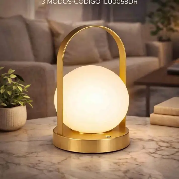 Lampara esfera inalambrica dorada