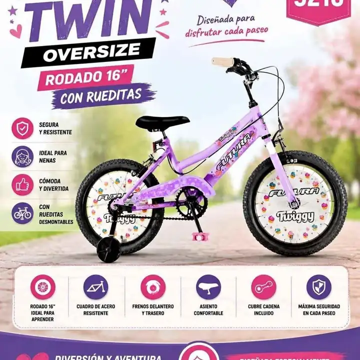 Bicicleta bmx rodado 16 nena modelo con ruedita