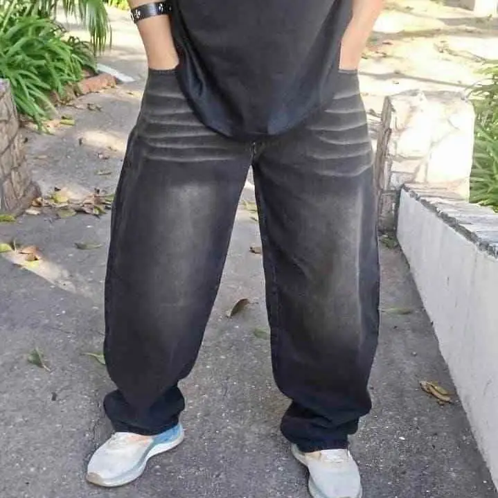 Jean baggy gris bigote