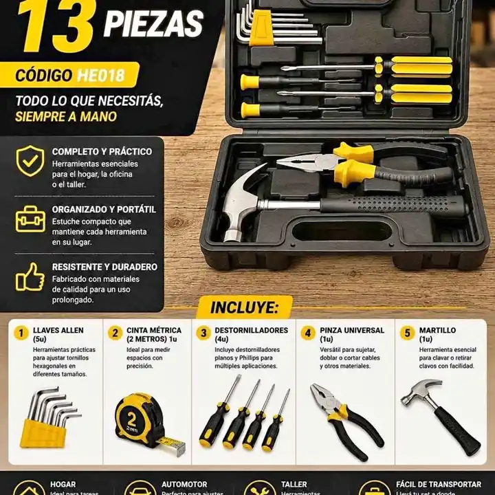 Set de herramientas 13 piezas